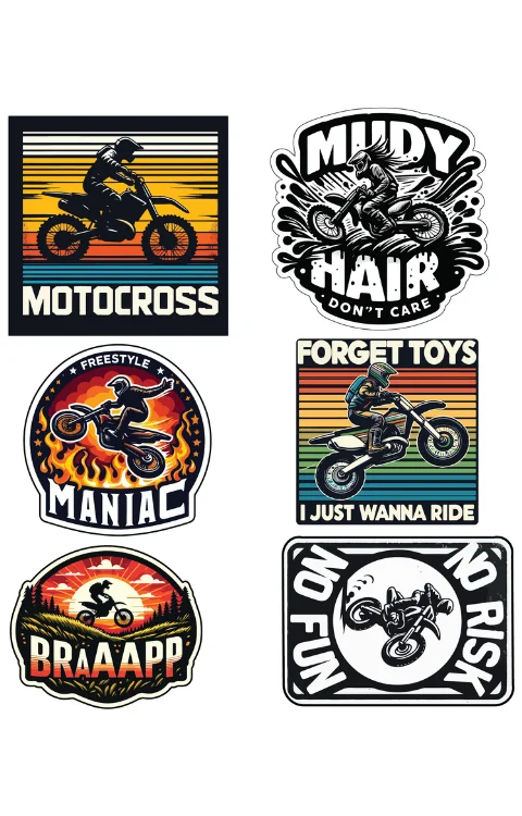 Off Road Bike Packet Sticker | Printed In Premium Gloss Vinyl With FPF(Fade Protection Film), Water Proof, Precut Sticker, Pack Of 1, Size 2.0